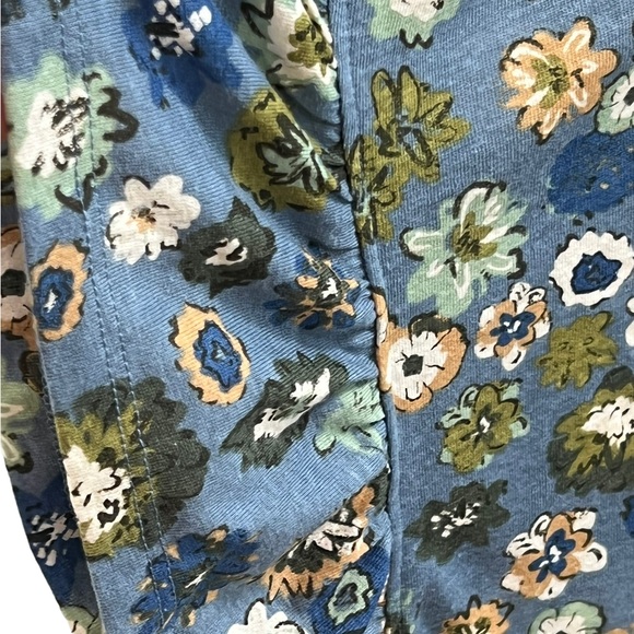 Sonoma women plus-Sonoma women plus-blue green floral short sleeve w/ruffle top - Picture 5 of 6